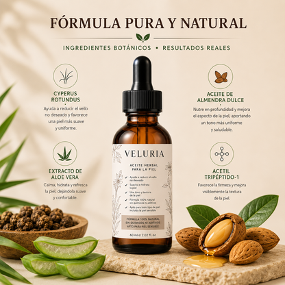 Aceite Reductor de Vello Facial — Fórmula 100% Natural